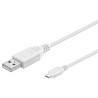 Cavo usb 2.0 a / micro b 3 m bianco