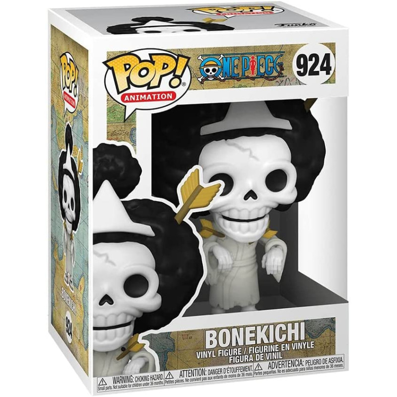 figurina funko pop! one piece brook wano kuni no.924 10cm nero/bianco
