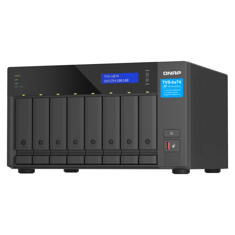nas qnap 8-bay quts hero i9 16core 64gb 2xnvme [tvs-h874x-i9-64g]
