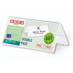 portanome bifacciale arda 9.5x4.2cm pet/trasparente [80a1]