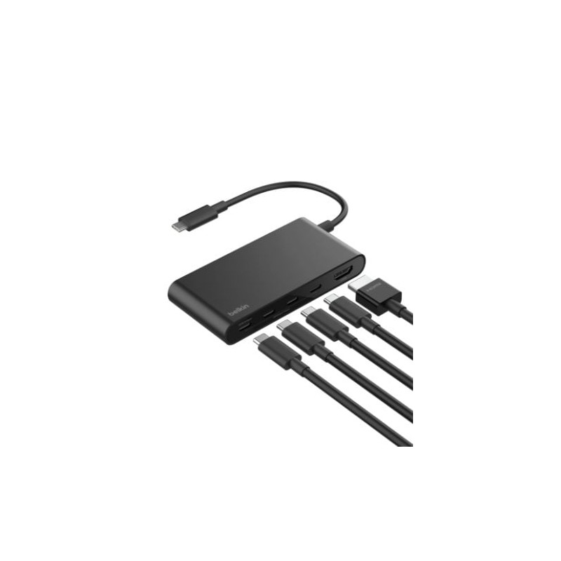 hub belkin usb tipo-c 5 porte con hdmi 4k a 60hz nero [avc021hqbk]