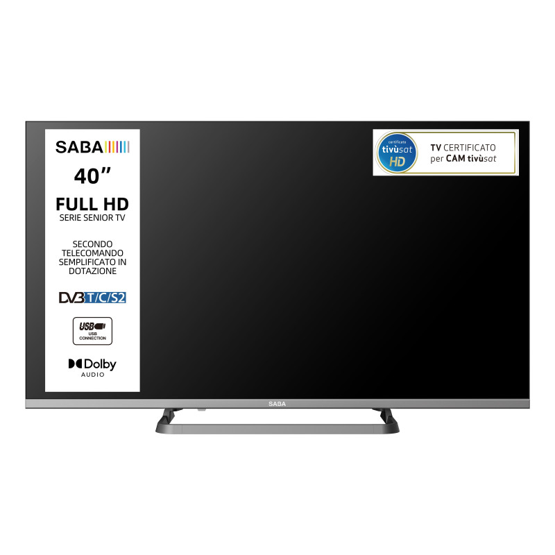 tv led 40'' saba sa40m10 full hd 1920x1080p classe e grigio
