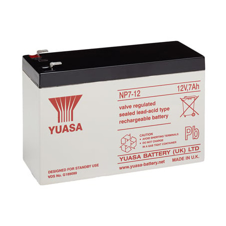 batteria yuasa al piombo-acido per ups 12 v 7 ah, np7-12l