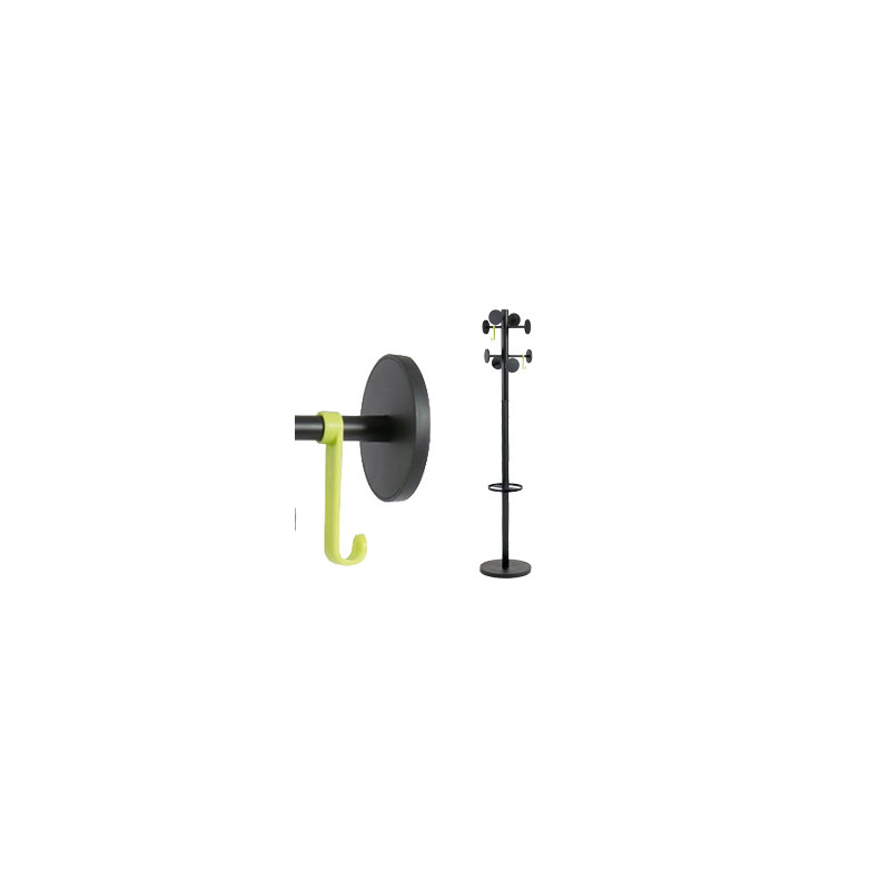 appendiabiti alba a 8 posti 175cm nero stan3 [pmstan3-n]