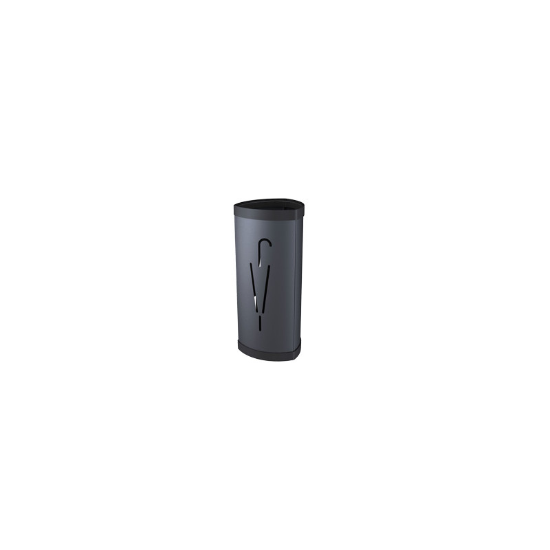 portaombrelli alba in metallo nero h60cm [pmtria2-n]