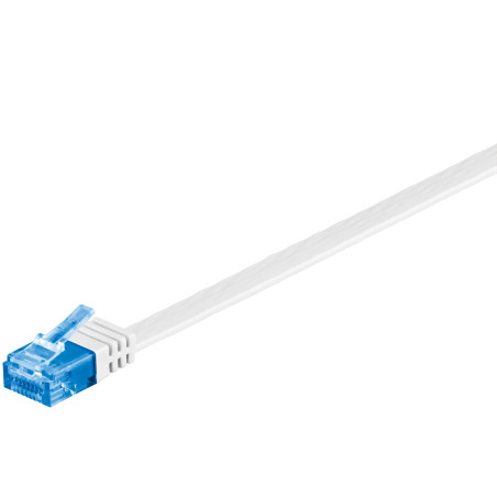 cavo di rete patch piatto in rame cat.6a utp 5m bianco