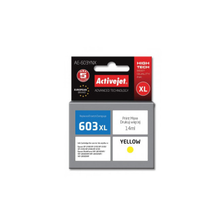 cartuccia activejet per epson 603xl 14ml giallo [ae-603ynx]