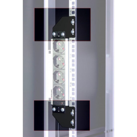 staffe per montaggio verticale su montanti rack nero