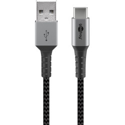 cavo usb goobay usb-c a usb-a in metallo e rivestimento tessuto