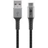 cavo usb goobay usb-c a usb-a in metallo e rivestimento tessuto