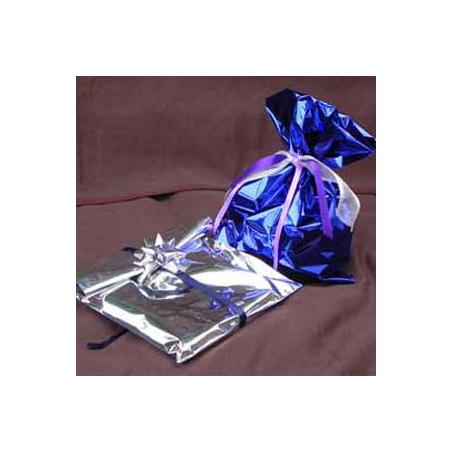 25 buste regalo in ppl metal lucido 40x60cm argento senza patella