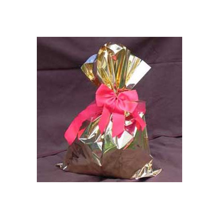 25 buste regalo in ppl metal lucido 40x60cm oro senza patella adesiva