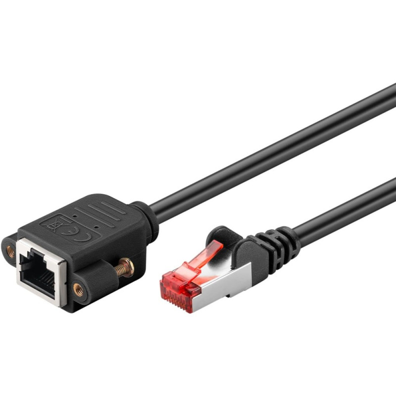 cavo di rete patch goobay 65636 prolunga cat.6 s/ftp 0.5m nero [65636]