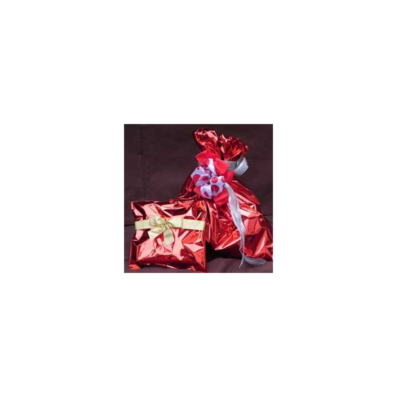 25 buste regalo in ppl metal lucido 40x60cm rosso senza patella adesiva