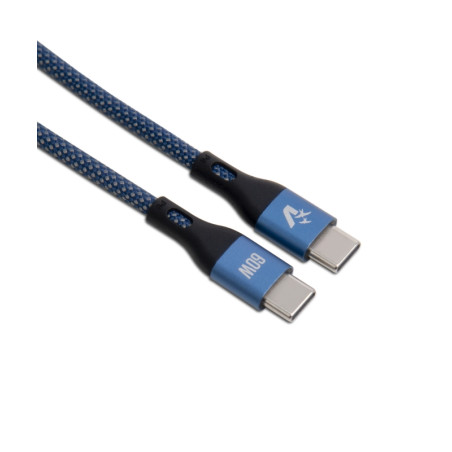 cavo usb vultech usb-c/c in nylon 60w 1.2m blu [cs-ncc12bl]