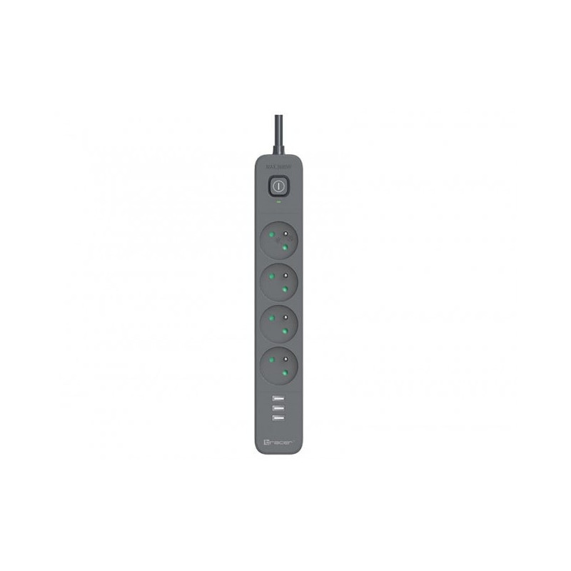 presa multipla tracer power 4prese line+ 1.5m nera [tralis47027]