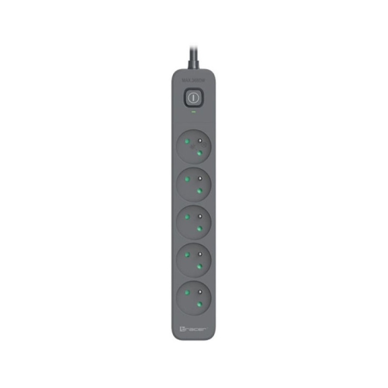 multipresa tracer powerline+ 5 prese 3m grafite