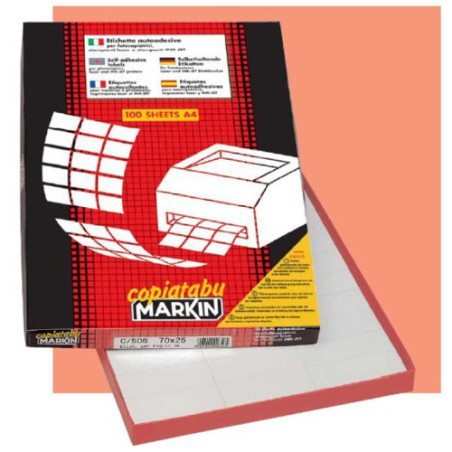 etichette markin adesiva c/525 bianca 100 fogli a4 (8 etichette da