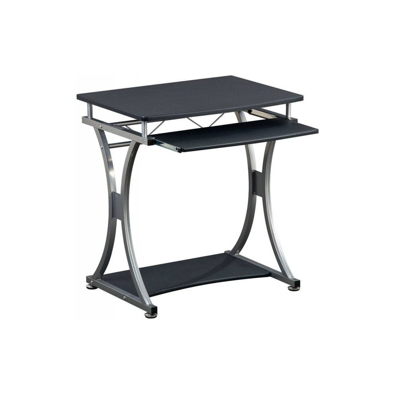 Scrivania techly per pc compatta con cassetto estraibile, nero grafite