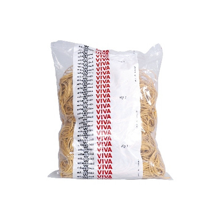 elastici per ufficio viva 1kg in busta giallo diametro 100 mm [e100]