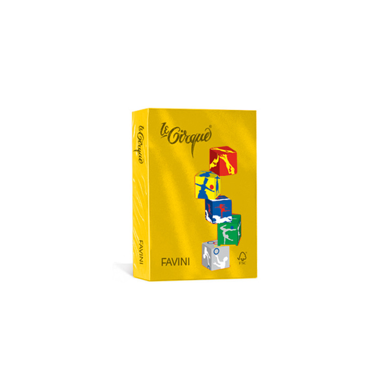 carta in risma colorata favini 500 fogli a4 80gr lecirque giallo
