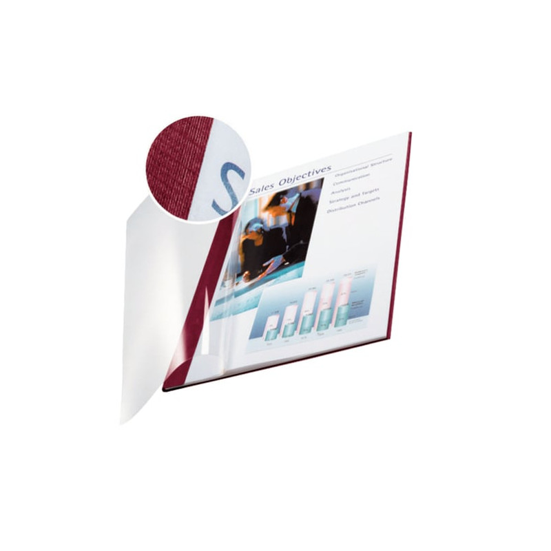 scatola 10 copertine impressbind 10,5mm bordeaux flessibile [74140028]