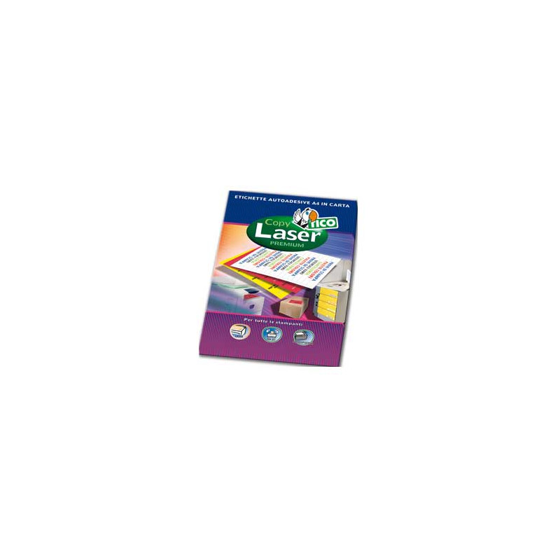 etichette tico giallo fluo 70 fogli a4 8 etichette/foglio 99,1x67,7