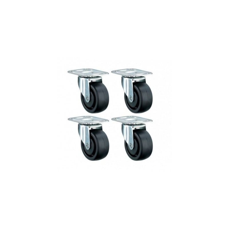 kit 4 ruote techly a 4 punti di fissaggio per armadi av rack