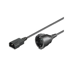Cavo di alimentazione vde maschio / schuko femmina 23 cm nero