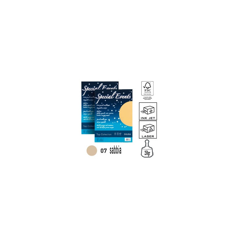 carta metallizzata special events a4 10fg 250gr sabbia favini [a69n174]