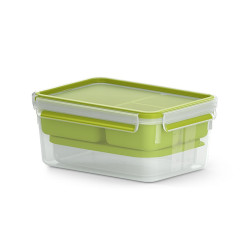 contenitore cibo emsa clip & go lunchbox xl - 2,3l trasparente/verde