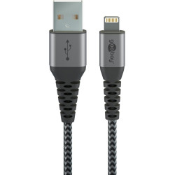 cavo da lightning goobay a usb a 1m grigio siderale/argento [49296]