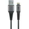 cavo da lightning goobay a usb a 1m grigio siderale/argento [49296]