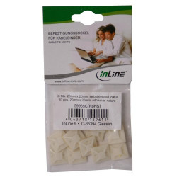Inline basette adesive 20x20mm per fascette da 4,8mm, colore neutro,