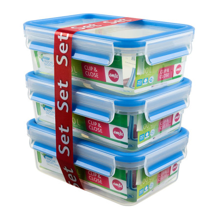 contenitore alimenti emsa clip e close 1l transparente/blu [508558]