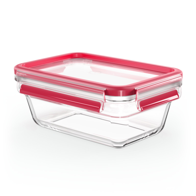 contenitore per alimenti emsa clip e close 0.85l rosso/transparente