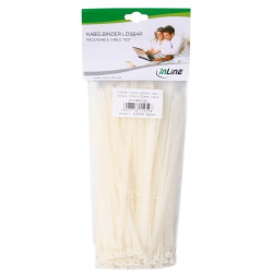 Inline fascette per cablaggio sganciabili, 250x7,2mm, colore neutro,