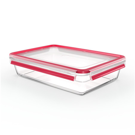 contenitore per alimenti emsa clip e close 3l rosso/transparente