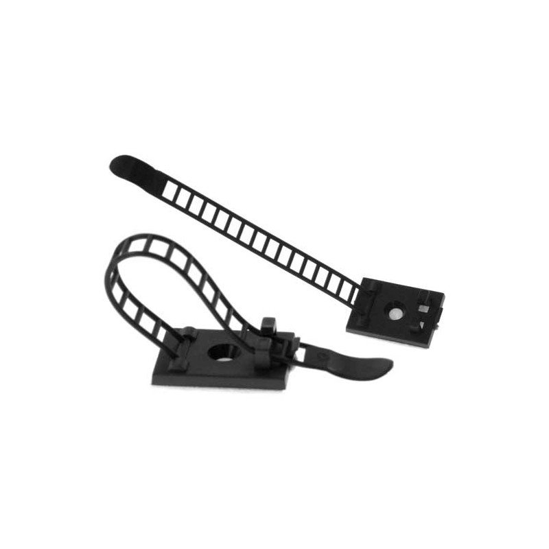 Inline ferma cavi adesivo regolabie fino a 94mm, con foro di fissaggio,
