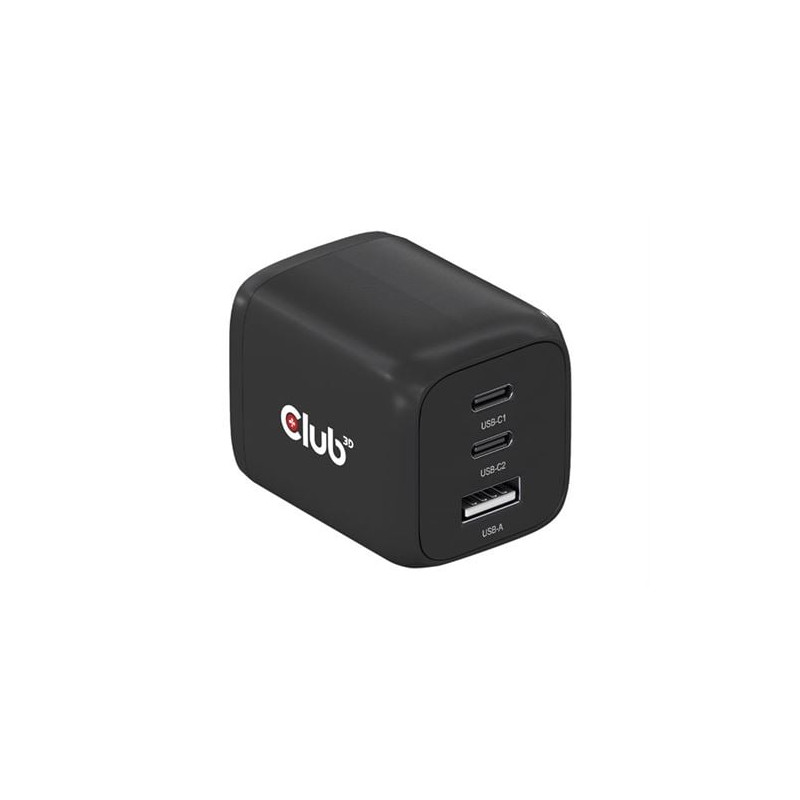 alimentatore da viaggio club 3d tripla porta 2x usb-c + usb-a