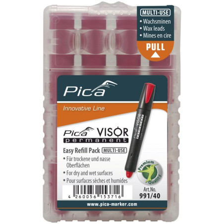 pennarello ricaricabile pica visor multiuso rosso 4pz [991/40]