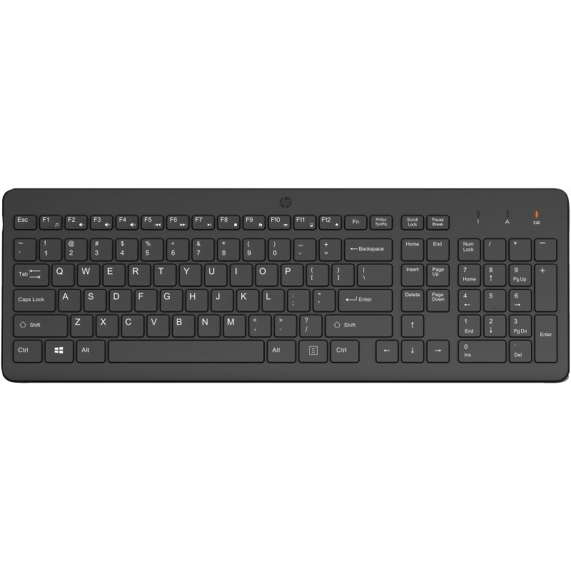 tastiera hp 225 wireless/universale/a batteria mini stilo aaa/425.9x146.1x26.8mm/nero