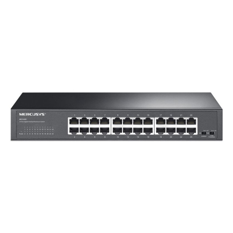switch mercusys ms124gs 24 porte gigabit ethernet 10 100 1000 nero