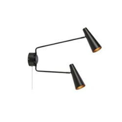 applique da parete markslojd peak 2x40w e14 ip20 nero [108690]