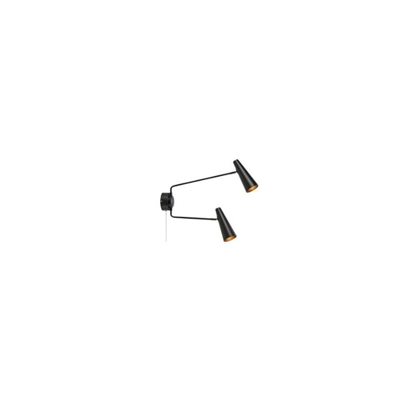 applique da parete markslojd peak 2x40w e14 ip20 nero [108690]