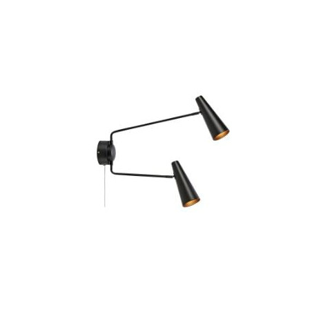 applique da parete markslojd peak 2x40w e14 ip20 nero [108690]