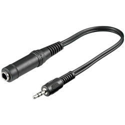 cavo adattatore audio stereo 3.5/6.35mm m/f 0,2mt