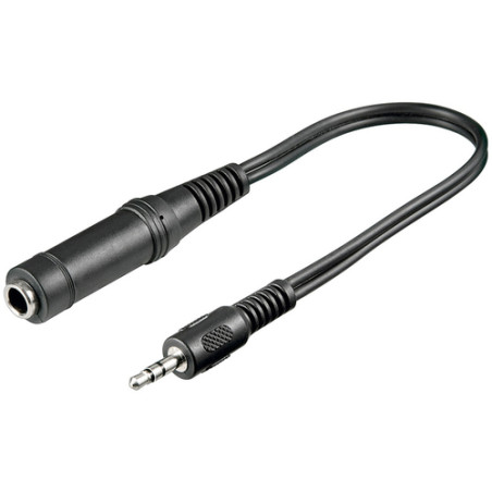 cavo adattatore audio stereo 3.5/6.35mm m/f 0,2mt