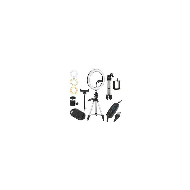 kit di luce anulare a led maclean mce610 12w con treppiede 1,1 m