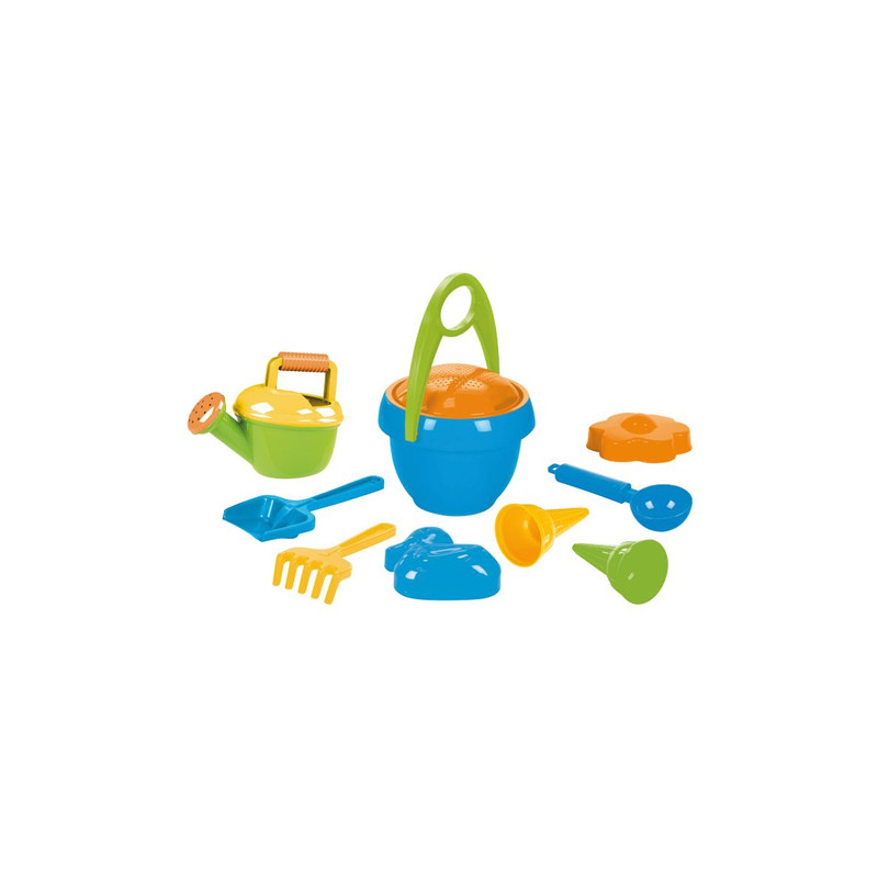lena - set giochi da spiaggia, happy sand boys, blu 10 pezzi